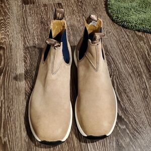 Blundstone 2146 Men's Tan & Blue Suede Leather Chelsea Boots - Size 9 US